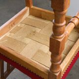 Vintage 1940s/50s solid oak Danish farmhouse chairs, Baroque style set of 4