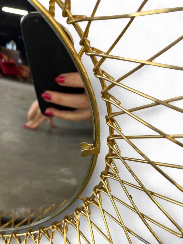 Vintage gold sunburst mirror / solar mirror