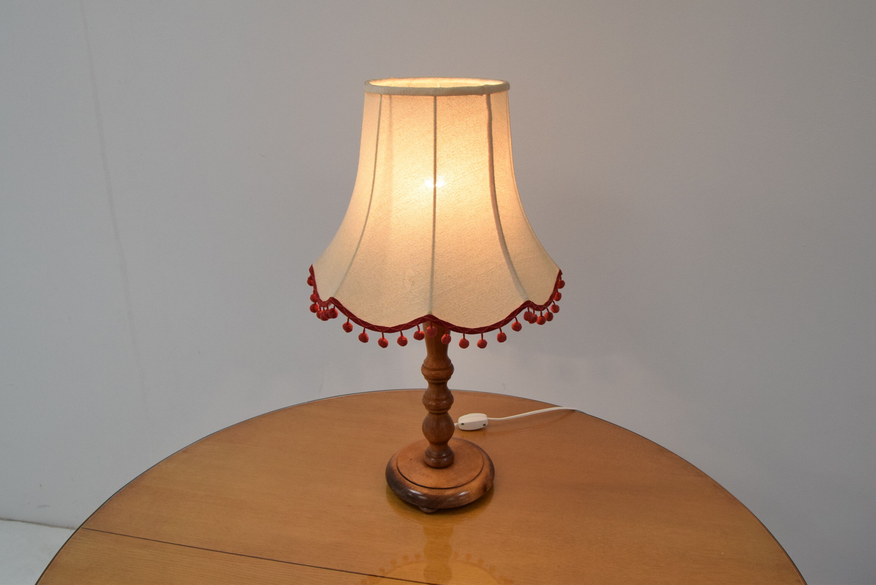 Mid-century Wood Table Lamp, 1970‘s.
