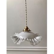 Opaline suspension in pleated glass 40s-50s