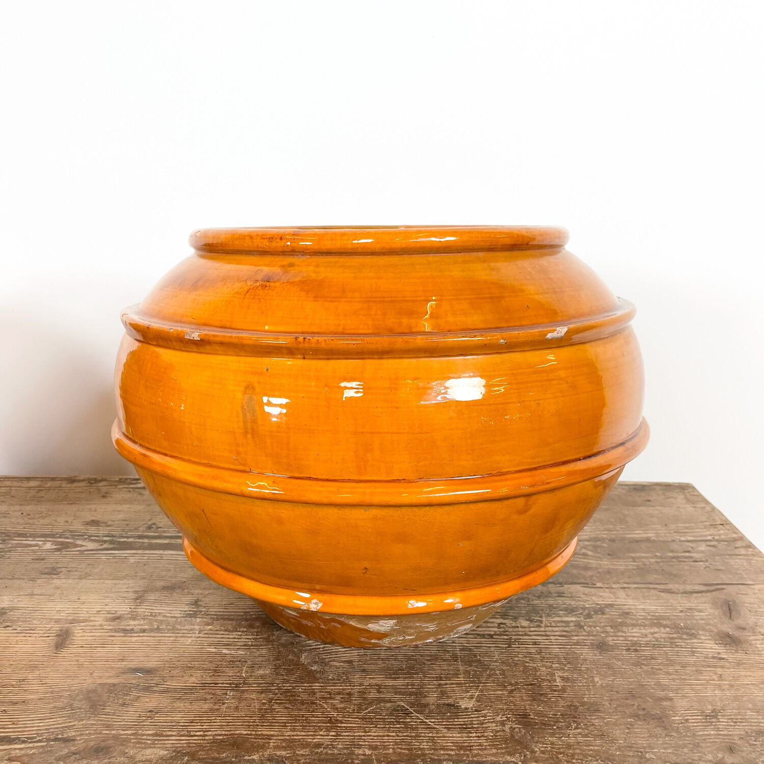 Set of 2 french glazed terracotta BIOT vases 19th century