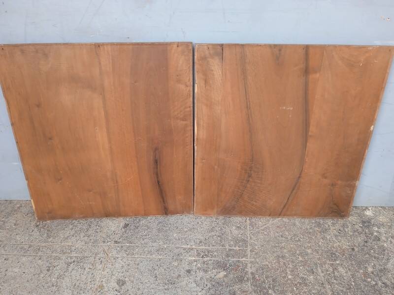 2 carved walnut woodwork panels early 20th century