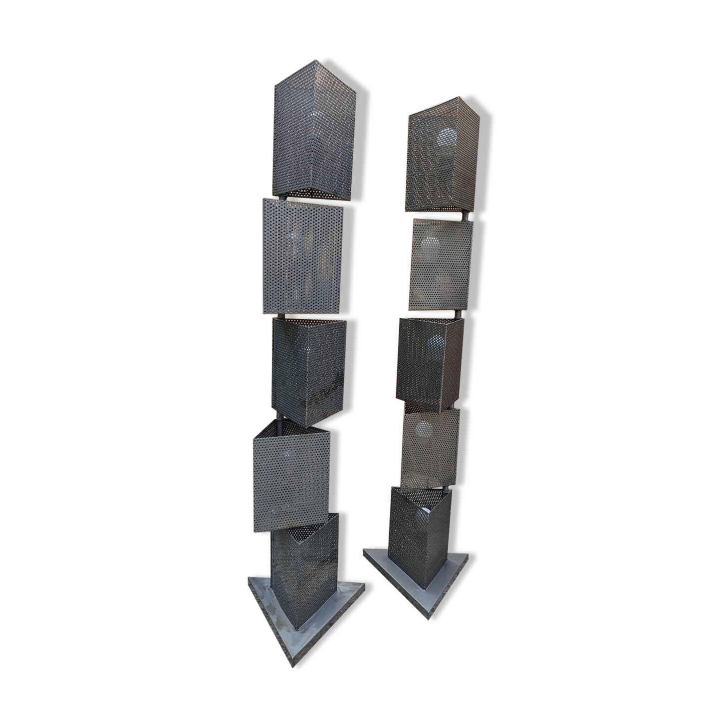 2 post-modern 80s totem lampposts