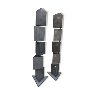 2 post-modern 80s totem floor lamps