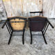 Pair of chairs napoleon 3 black wood & seat velour pink vintage #a196