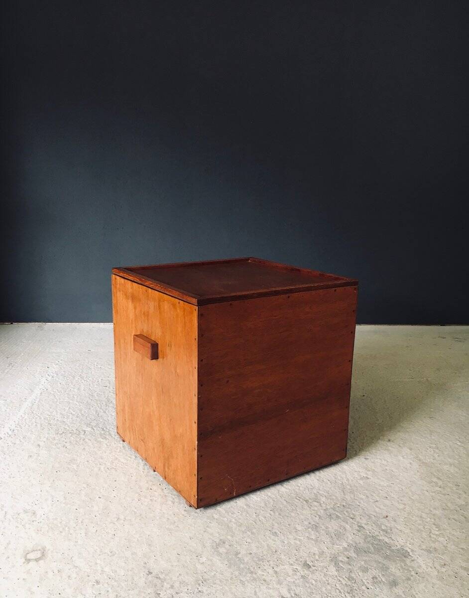Handcrafted Cubical Side Table, Belgium, 1950s