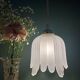 Suspension tulipe vintage en verre dépoli