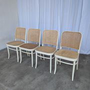 Set of 4 Thonet Style 811 Cane Chair: Josef Hoffman Mid-Century Modern Furn