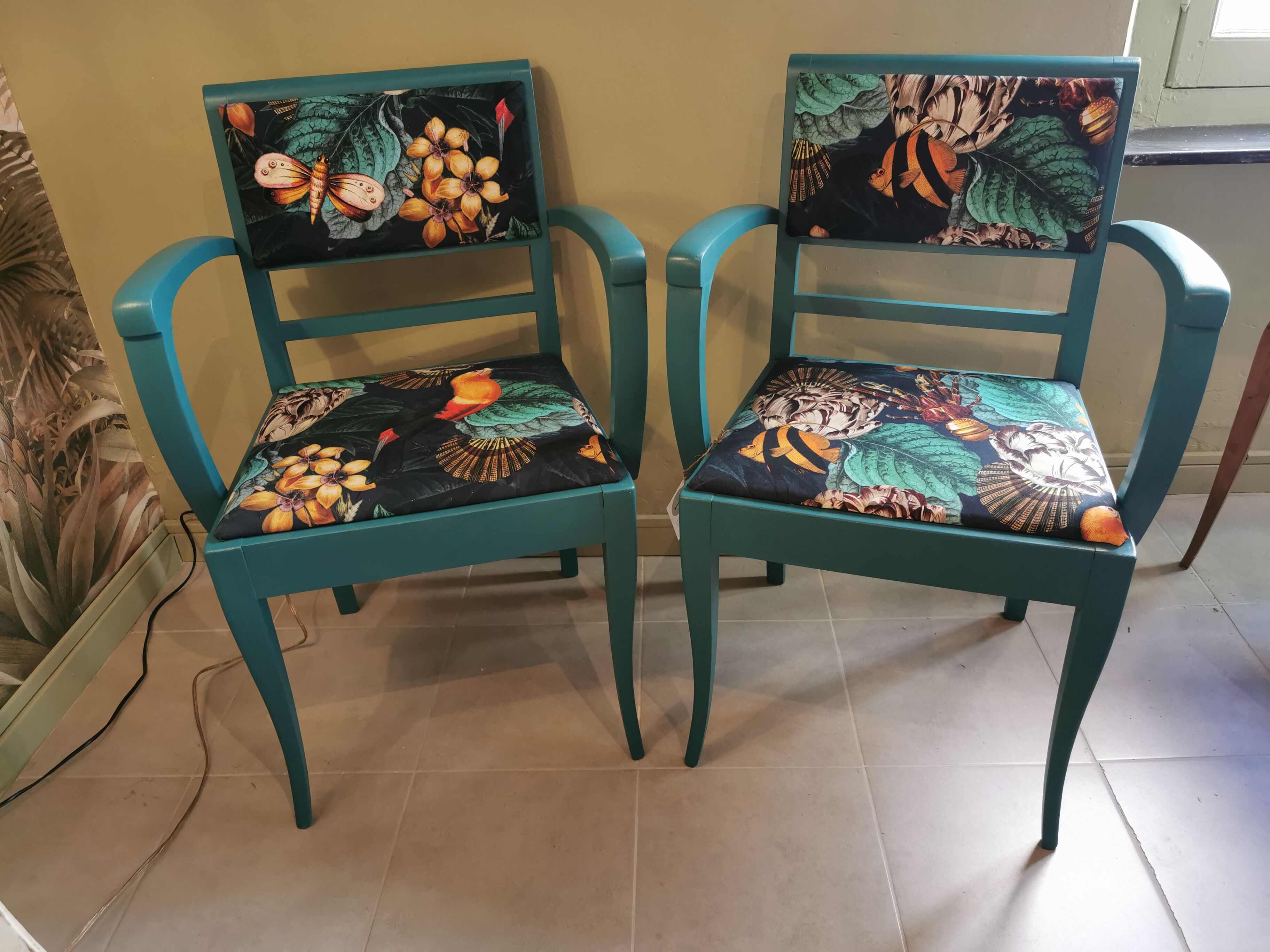 Pair of vintage armchairs refurbished
