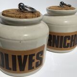 2 pots grayed sandstone large size cork lid