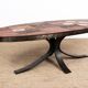 Lava stone, ceramic and steel coffee table by Jean Jaffeux 1960.