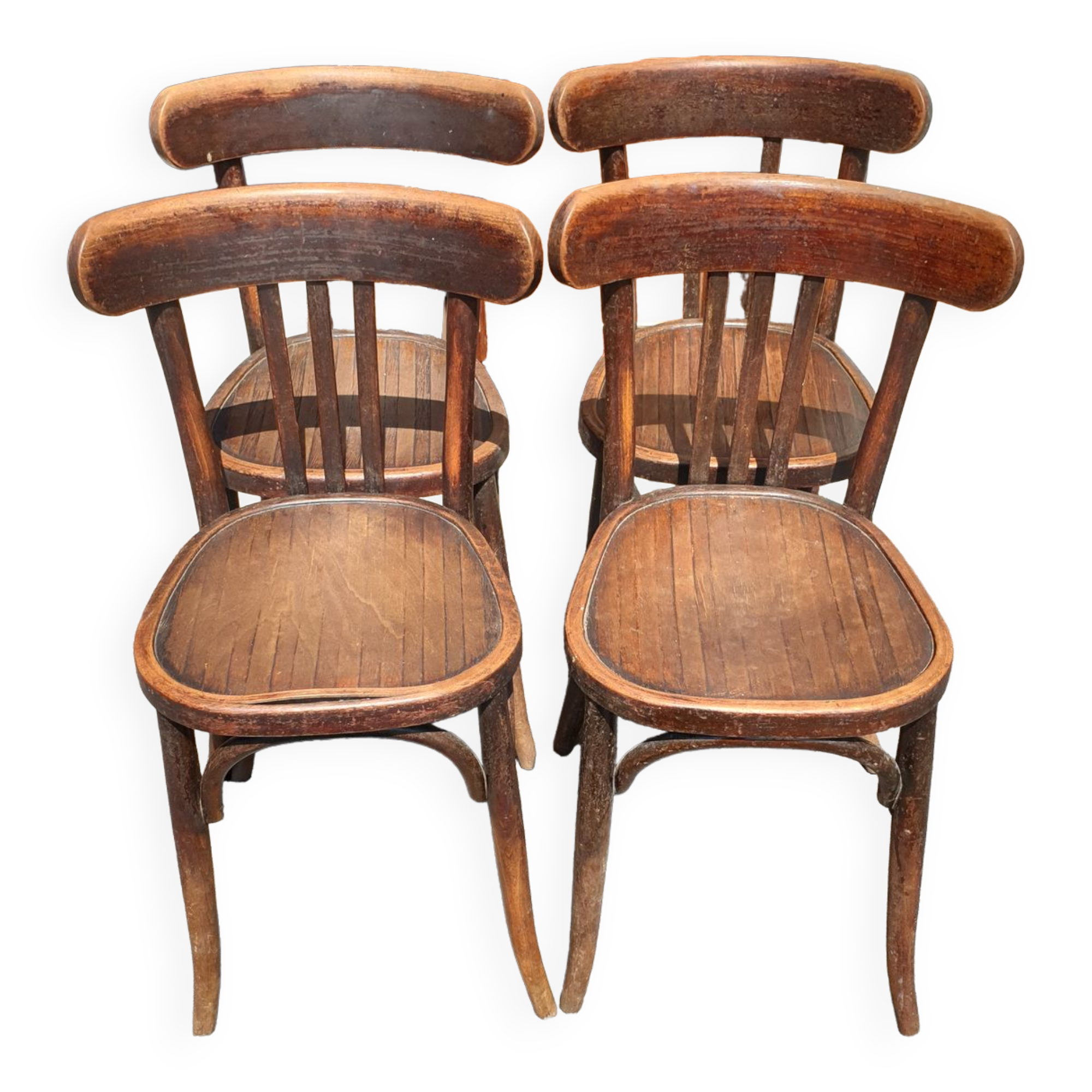 4 curved bistro chairs period 40/50