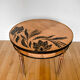 Round wooden hot water bottle coffee table