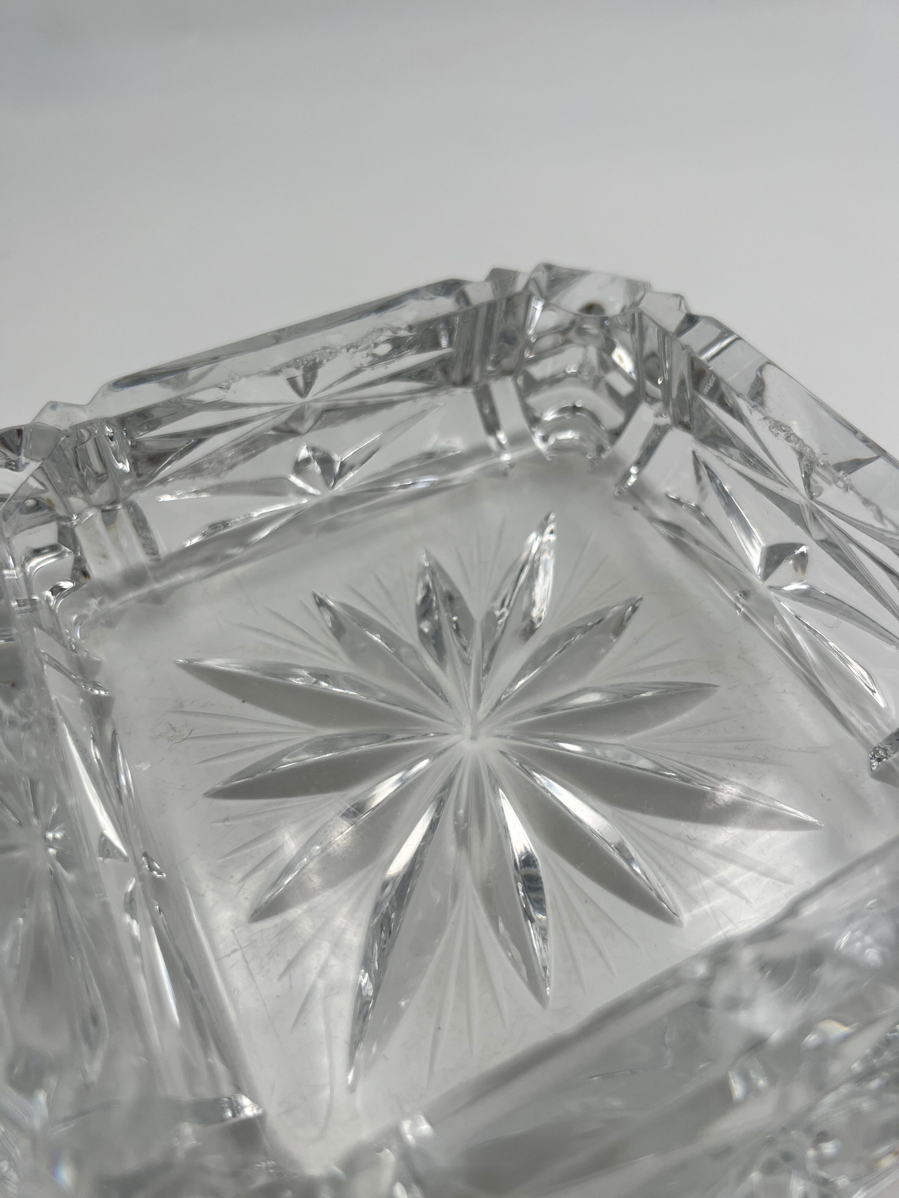 Worked crystal ashtray