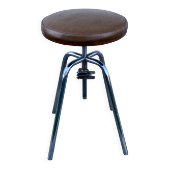 Tabouret d'atelier JIDÉ vintage 1960 à hauteur réglable