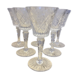 6 verres à eau en cristal taillé