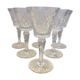 6 Cut crystal water glasses