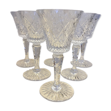 6 Cut crystal water glasses