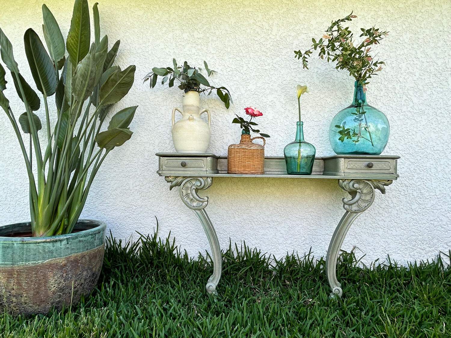 Turquoise blue "mermaid" dressing table