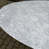 Original Knoll Tulip oval dining table (198cm) Carrara marble