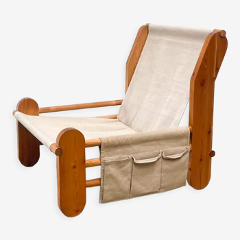 Sculptural oak easy chair