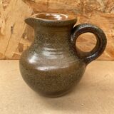 Old fontgombault pitcher vintage brown stoneware