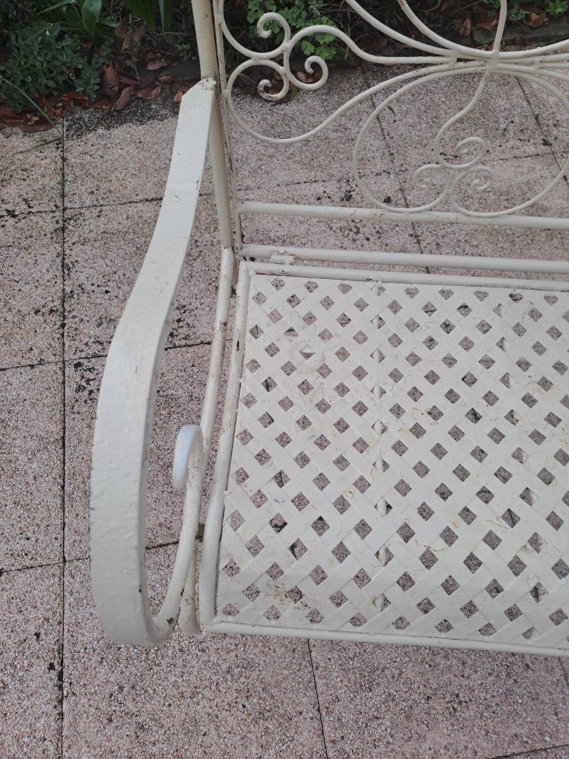 Wrought iron garden bench