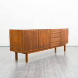 Vintage walnut wood row, restored, 220cm