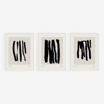 Set of 3 abstract giclee prints, 50x70