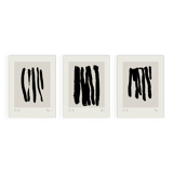 Set of 3 abstract giclee prints, 50x70