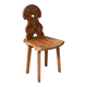 Old Swiss escabelle chair in carved wood