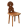 Old Swiss escabelle chair in carved wood