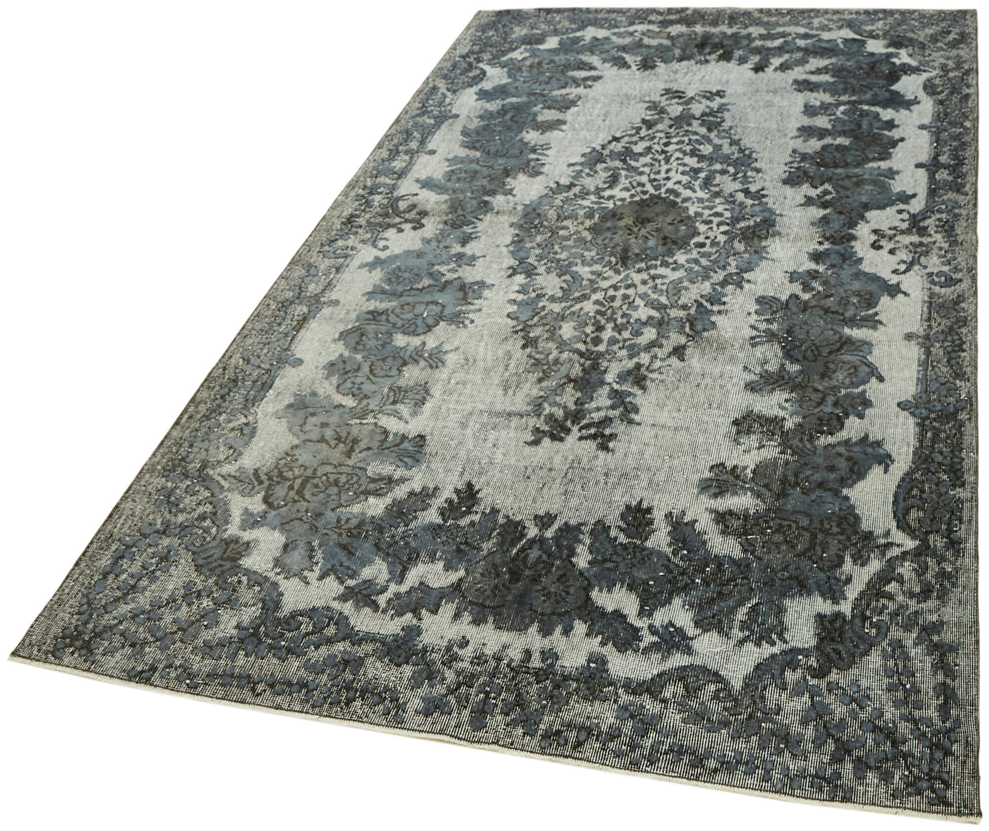 Tapis fait à la main turc contemporain des années 1970 181 cm x 288 cm tapis gris