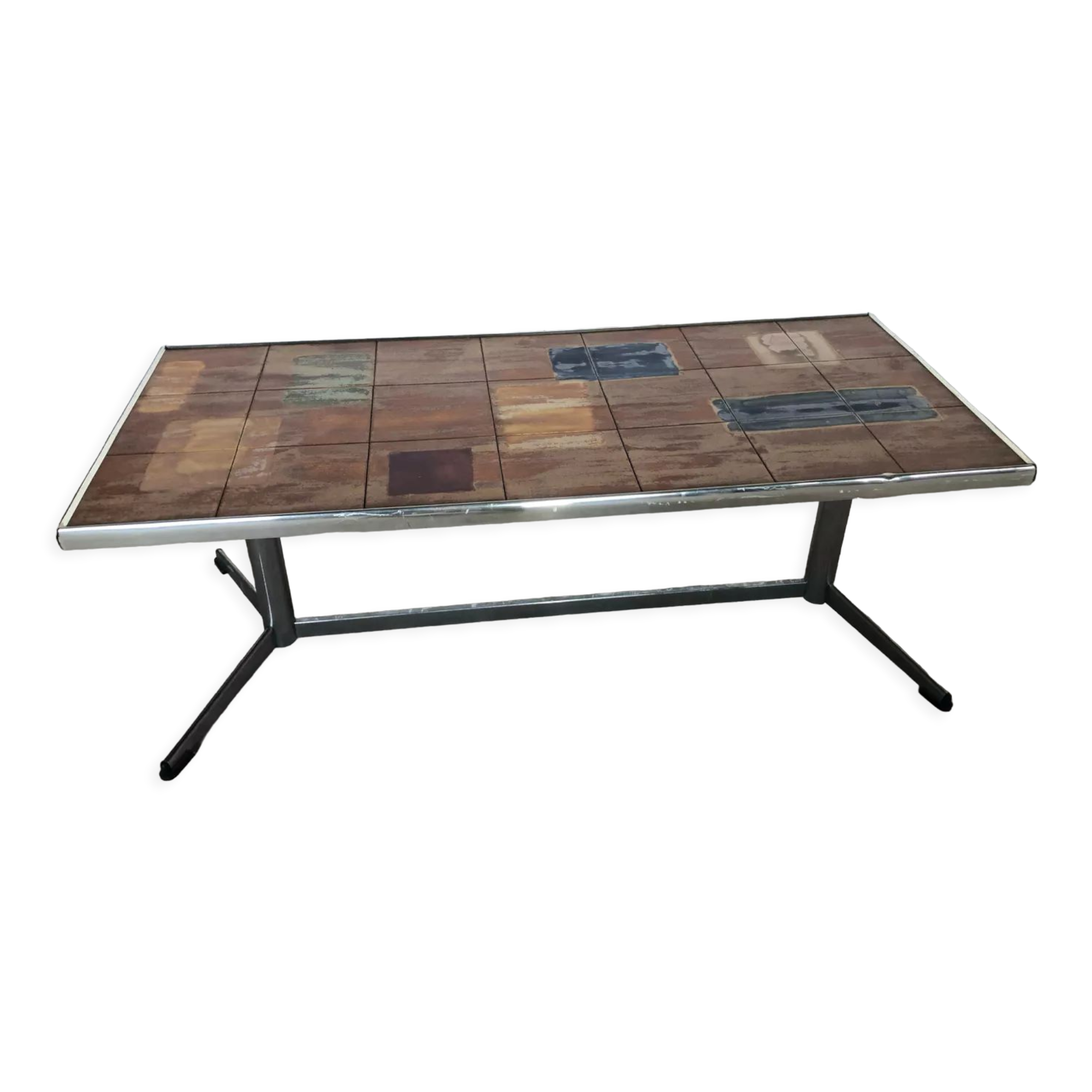 Coffee table Vintage year 70 ceramic tiles