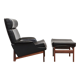Ib kofod larsen lounge chair & ottoman "Adam" for Mogens kold