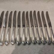 12 silver plated table knives, goldsmith SFAM, art deco style
