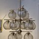 Holger Johansson, brass and grey glass chandelier, The Modern Scandinavian