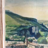 "Provençal Landscape" original watercolor on pencil