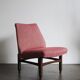 Couple of Italian midcentury modern design red armchairs 1950s