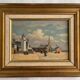 Tableau : huile sur panneau vue de port breton