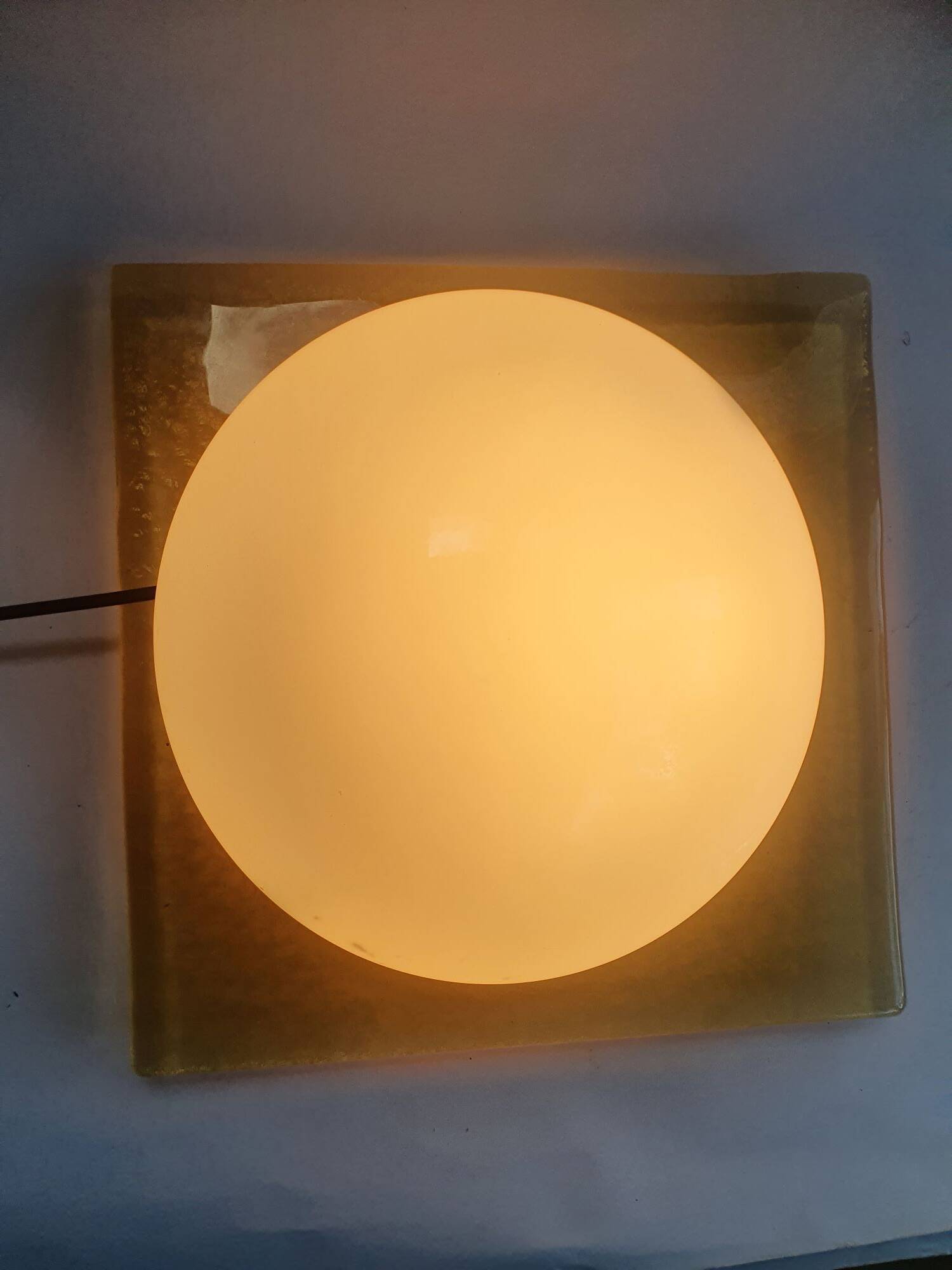 Large Murano glass wall or ceiling light from the 70s