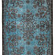 Handmade rustic anatolian 1980s 195 cm x 328 cm blue rug