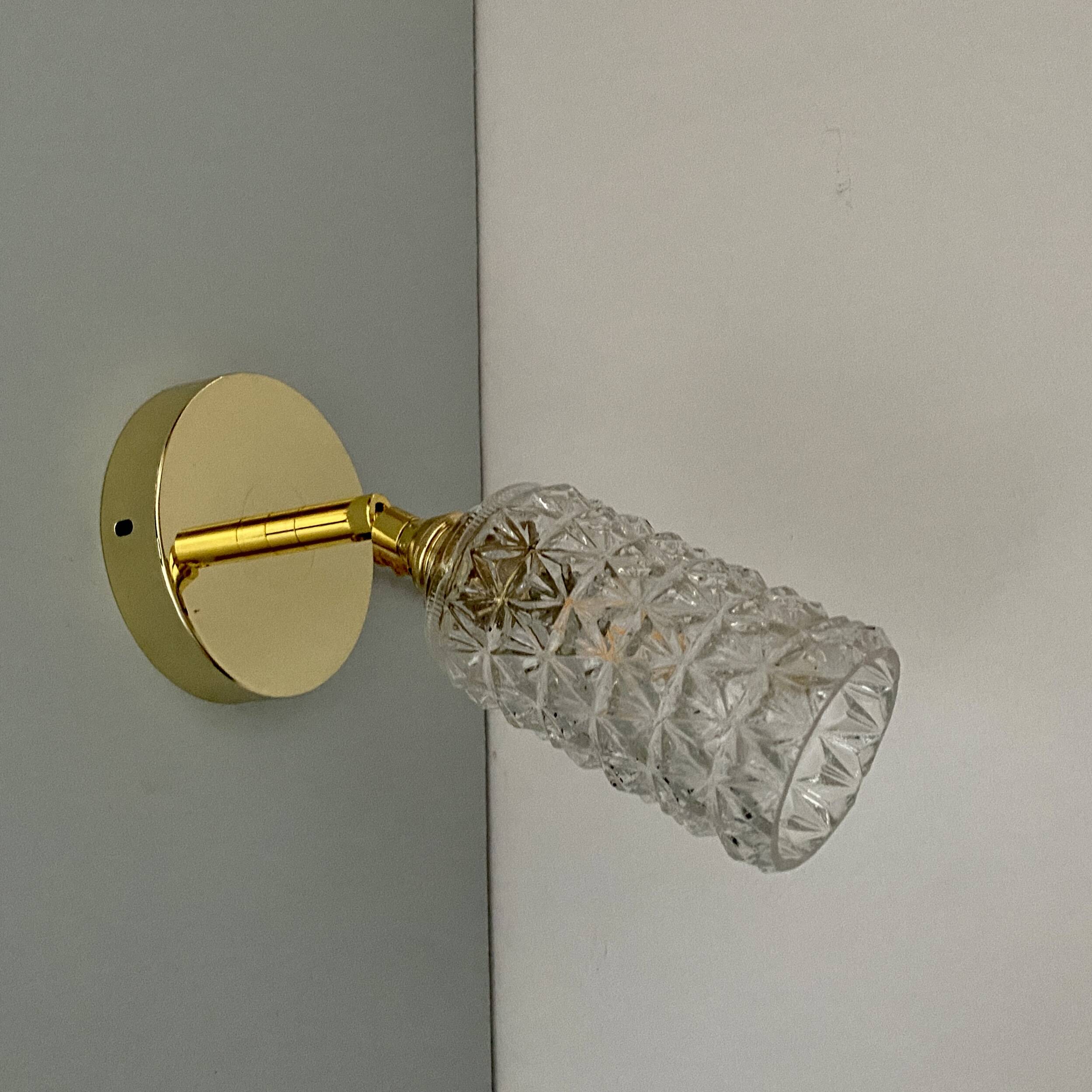 Vintage tulip wall lamp in molded glass