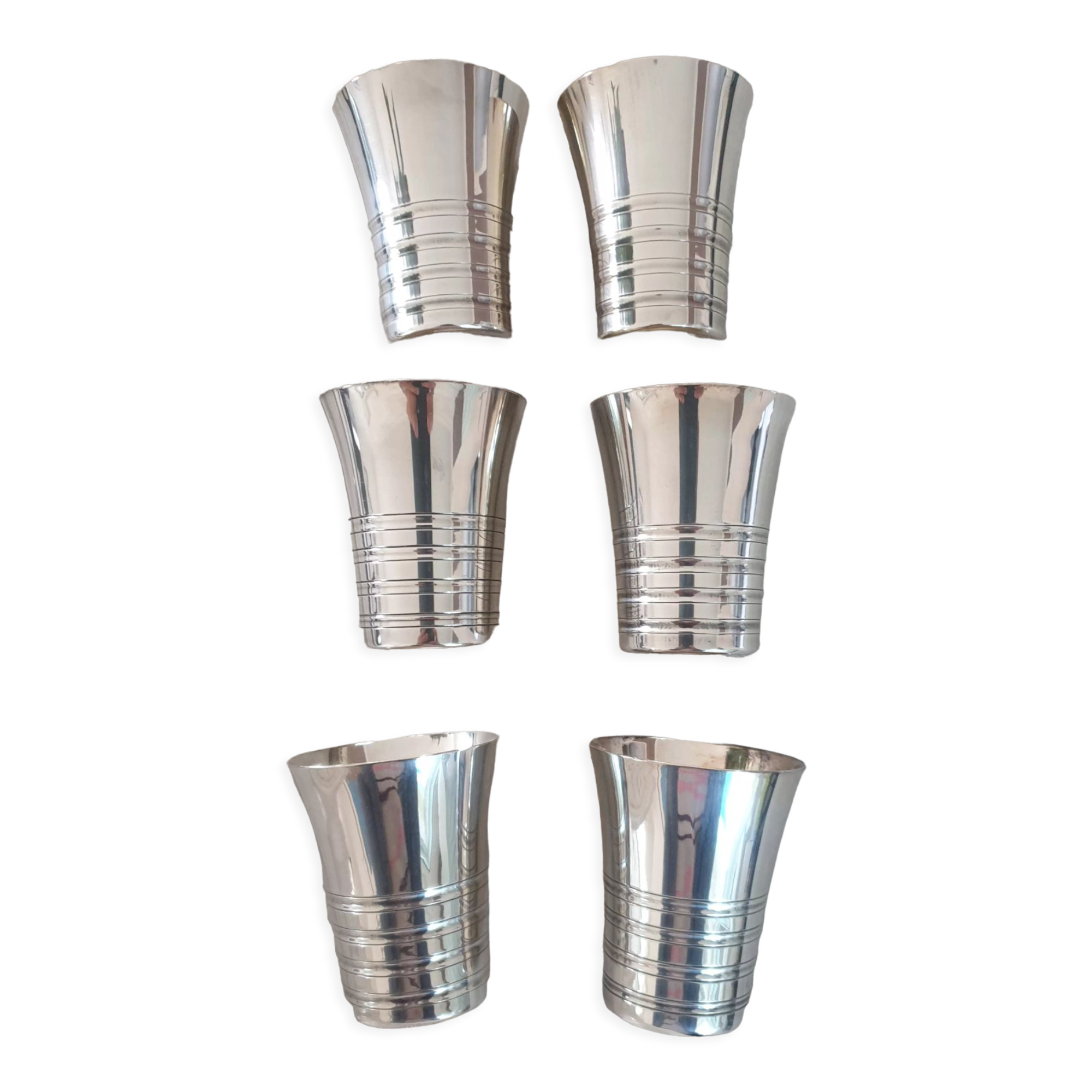 Silver metal cups