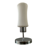 Vintage lamp in opaline glass and chromed metal