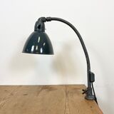 Industrial Grey Enamel Gooseneck Desk Lamp from Siemens, 1950s