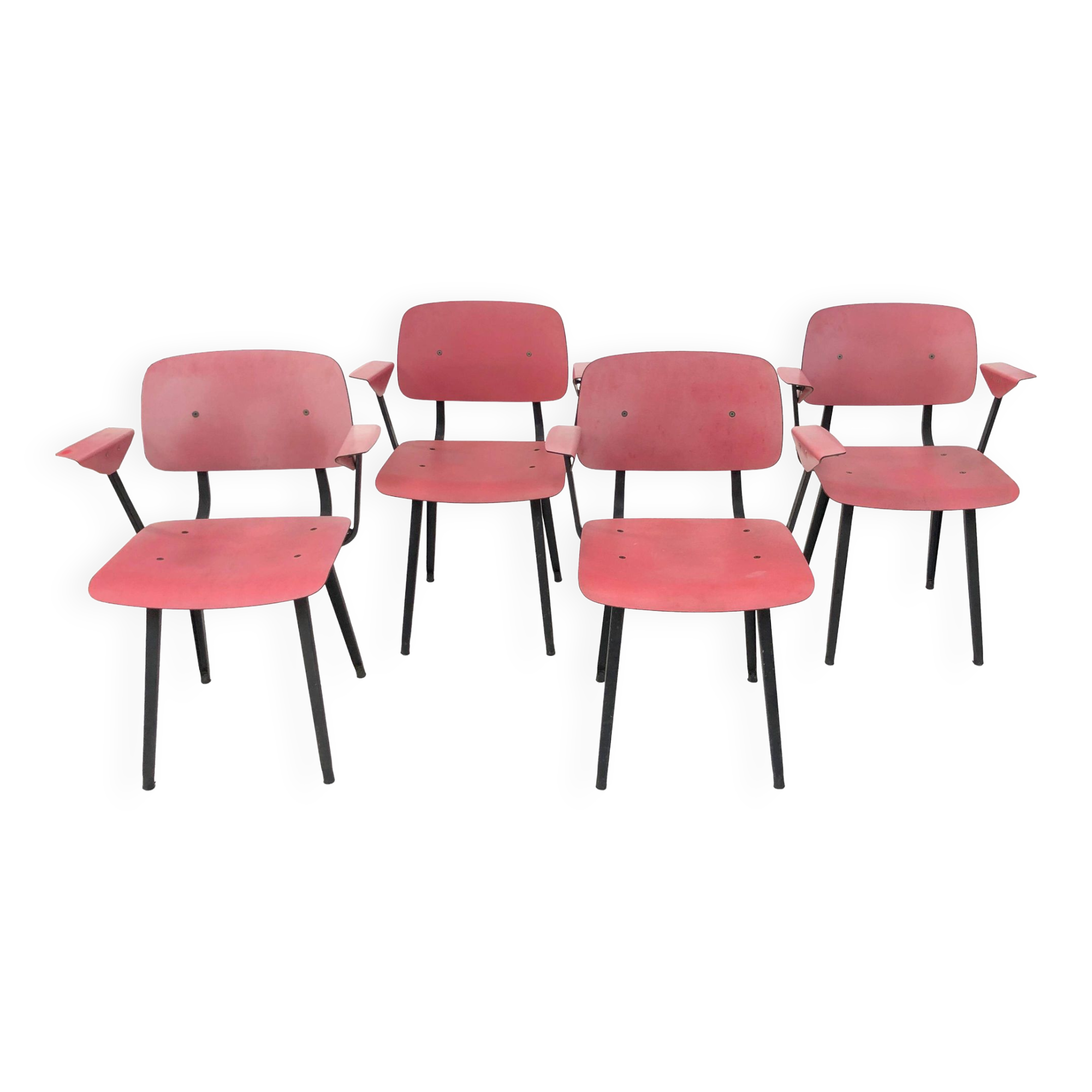 Set of 4 Friso Kramer Revolt chairs first edition with armrests