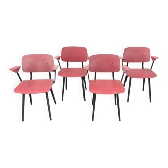 Set of 4 Friso Kramer Revolt chairs first edition with armrests