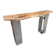 Walnut console with steel legs