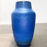 Large blue vase on a German workshop stand from the mid-20th century by Bückeburg Keramik, 1960s.